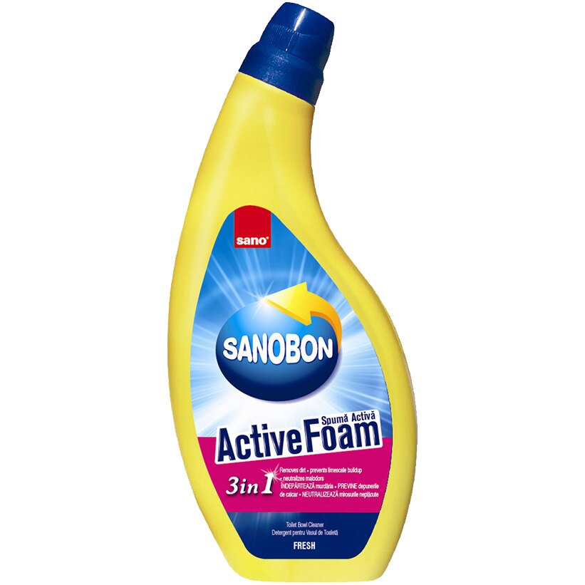 Detergent pentru WC Sano Bon Spuma Activa Fresh, 750 ml